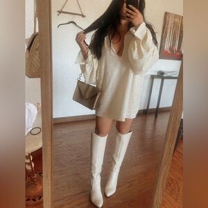 White textured tunic